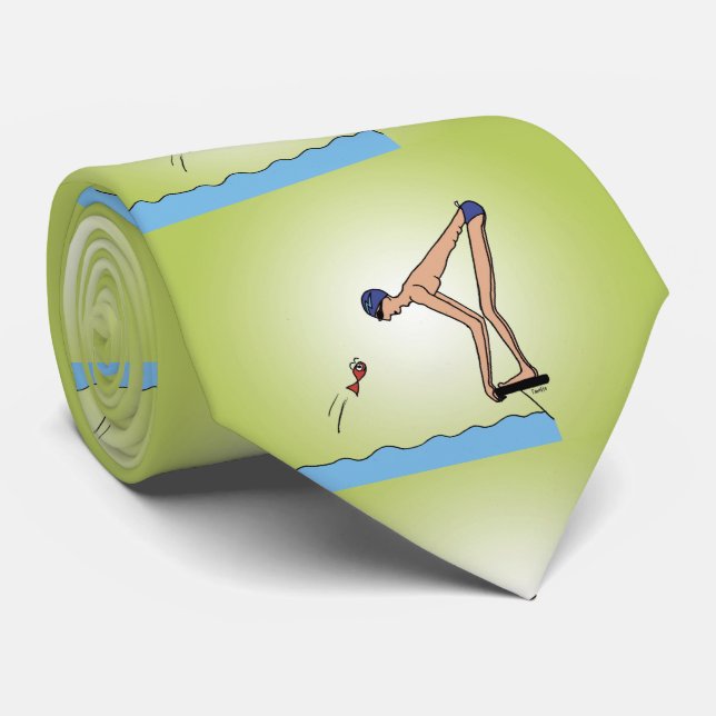 Der niedliche Schwimmer-Meister im Racing-Pool-Hal Krawatte (Gerollt)