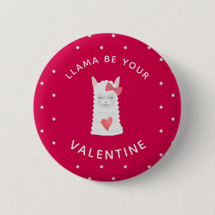 Der niedliche und lustige Tag Lamavalentines Button