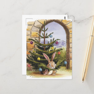 Der Niedliche Weihnachtsblitz bricht den Baum Postkarte