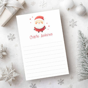 Der niedliche Weihnachtsmann fügt den Namen Weihna Post-it Klebezettel