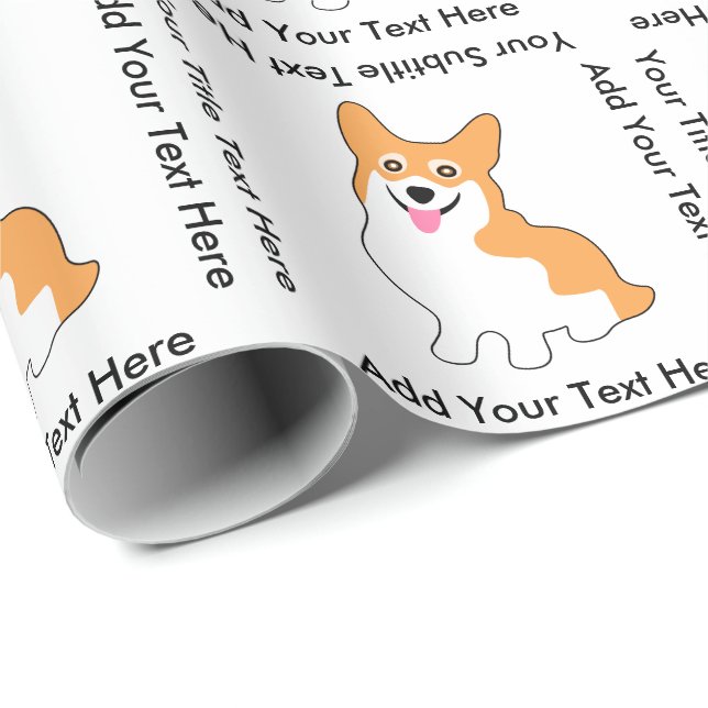 Der niedliche zeichnende Corgi - addieren Sie Geschenkpapier (Rolleneckpunkt)