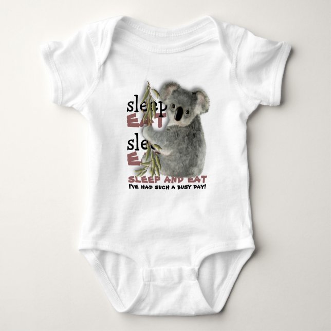 Der niedlichste Koala essen und schlafen Baby Strampler (Vorderseite)