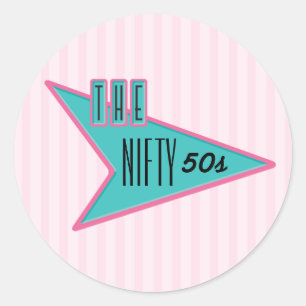 Der Nifty-50er-Sticker Runder Aufkleber