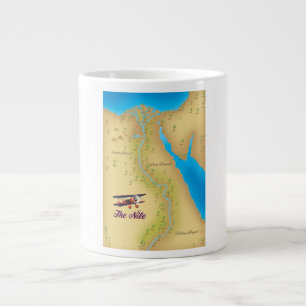 Der Nil im Vintage-Stil altes Kartenposter Jumbo-Tasse