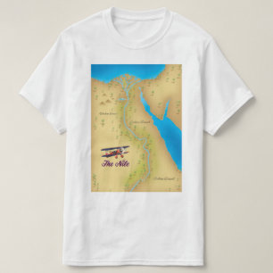 Der Nil im Vintage-Stil altes Kartenposter T-Shirt