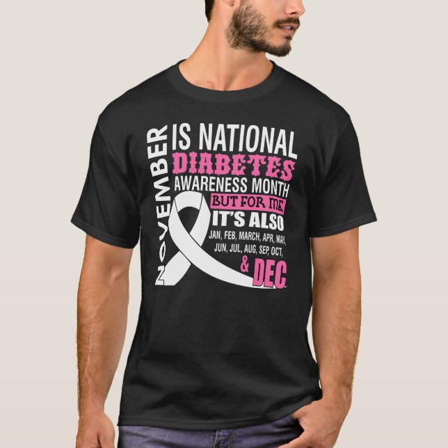 Der November ist der Monat des nationalen Diabetes T-Shirt (Vorderseite)