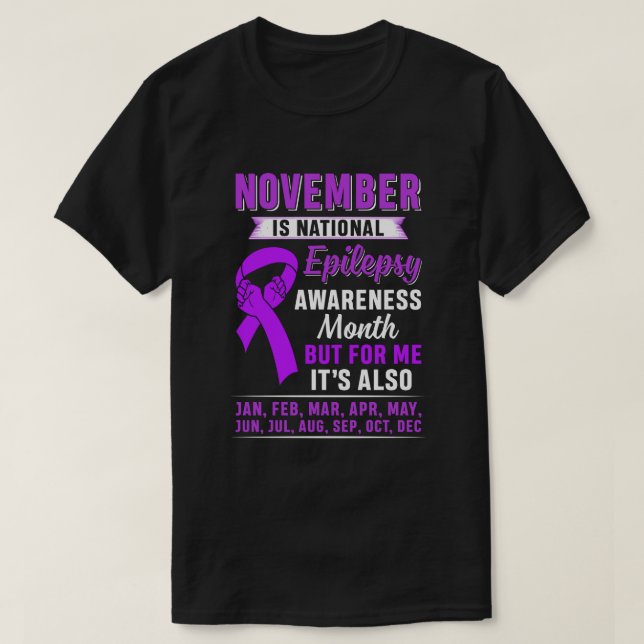 Der November ist der Monat des nationalen Epilepsi T-Shirt (Design vorne)