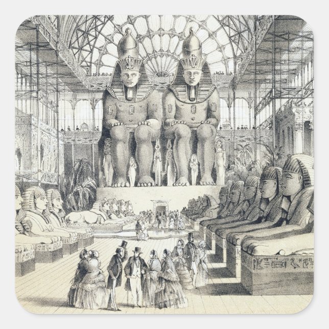 Der nubische Hof im Crystal Palace in Sydenham Quadratischer Aufkleber (Vorderseite)