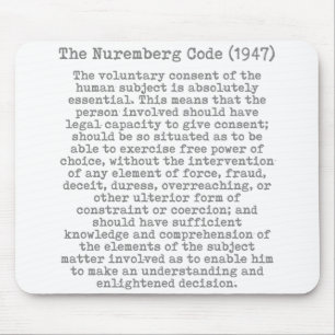 Der Nürnberger Kodex (1947) Mousepad