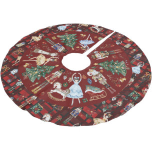 Der Nussknacker Vintage-Weihnachtsballett Rot kari Polyester Weihnachtsbaumdecke
