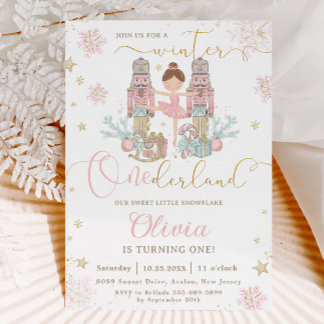 Der Nussknacker Winter Onederland 1. Geburtstag Einladung