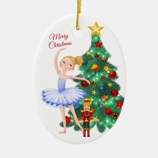 Der Nutcracker Clara und die Nutcracker Weihnachte Keramik Ornament (Vorne)