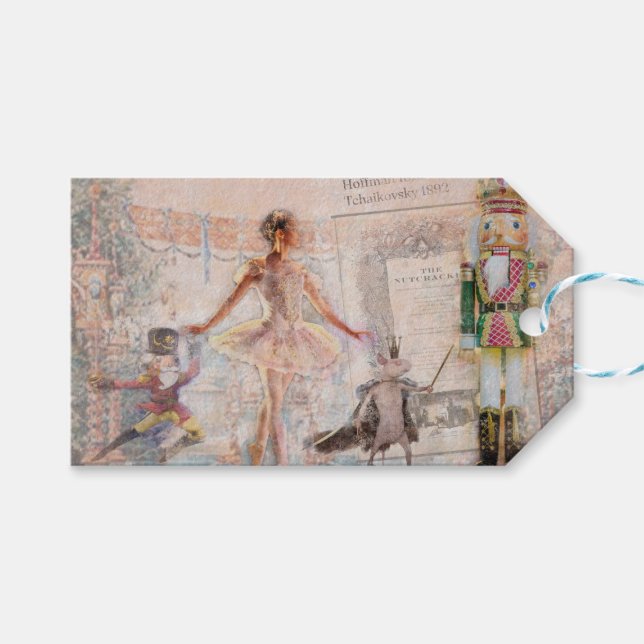 "Der Nutcracker"-Vintage Geschenkanhänger (Vorderseite (Horizontal))