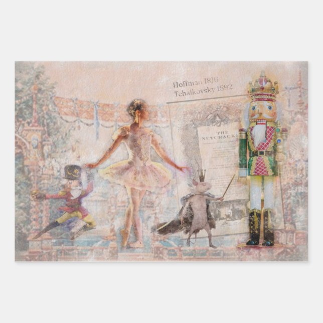 "Der Nutcracker"-Vintage Geschenkpapier Set (Vorderseite)