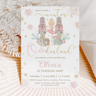 Der Nutcracker Winter Onederland 1. Geburtstag Einladung