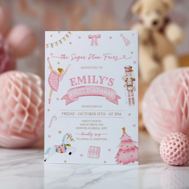 Der Nutcracker Winter Onederland 1. Geburtstag Einladung (Von Creator hochgeladen)