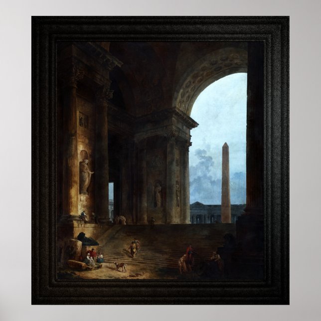 Der Obelisk von Hubert Robert Poster (Vorne)