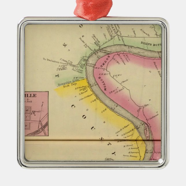 Der oberer Ohio und Tal 3 Silbernes Ornament (Vorne)