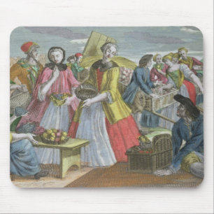 Der Obstmarkt (farbiger Stich) Mousepad