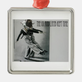 Der Ochse und das Lamm behielten Zeit Silbernes Ornament