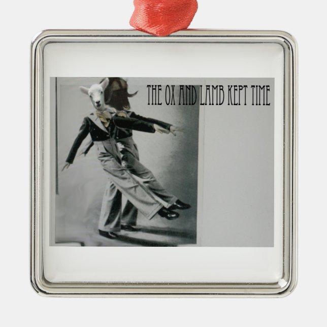 Der Ochse und das Lamm behielten Zeit Silbernes Ornament (Vorne)
