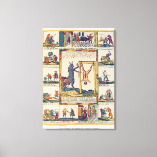 Der Ochse zieht es vor, ein Metzger, Russe, spät Leinwanddruck