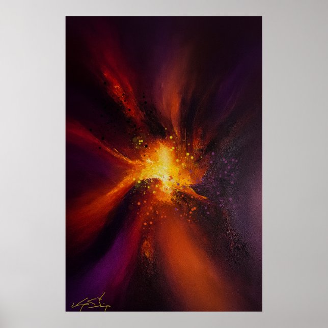 Der Ofen im Inneren Abstrakt Poster (Vorne)