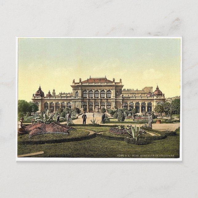 Der öffentliche Garten und das Kasino, Wien, Öster Postkarte (Vorderseite)