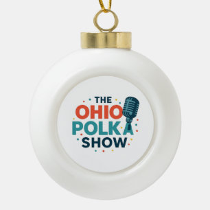 Der OHIO Polka Show Snowflake-Rahmenanhänger Keramik Kugel-Ornament