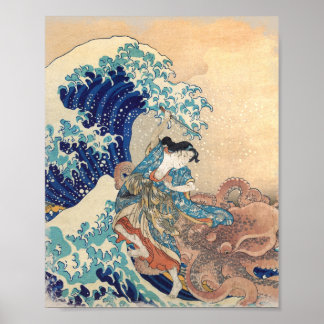 Der Oktopus von Kanagawa getötet Poster