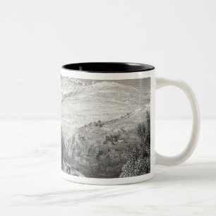 Der Ölberg, vom Mount Zion Zweifarbige Tasse