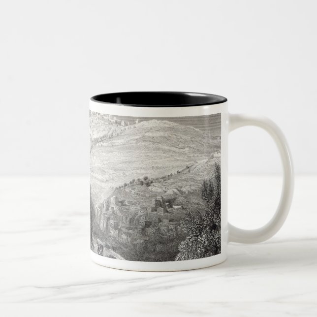 Der Ölberg, vom Mount Zion Zweifarbige Tasse (Rechts)