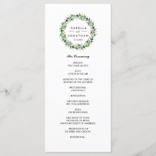 Der Olivenhain Rustikales Hochzeitsprogramm Programm