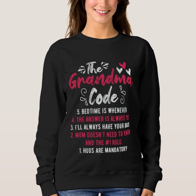 Der Oma Code Funny Oma Großmutter regiert Sweatshirt (Vorderseite)