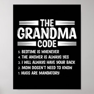 Der Oma-Code Lustige Großmutter Poster
