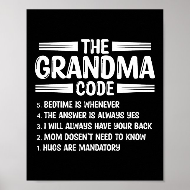 Der Oma-Code Lustige Großmutter Poster (Vorne)