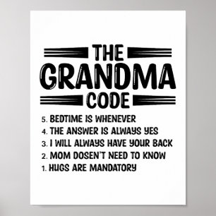 Der Oma-Code Lustige Großmutter Poster