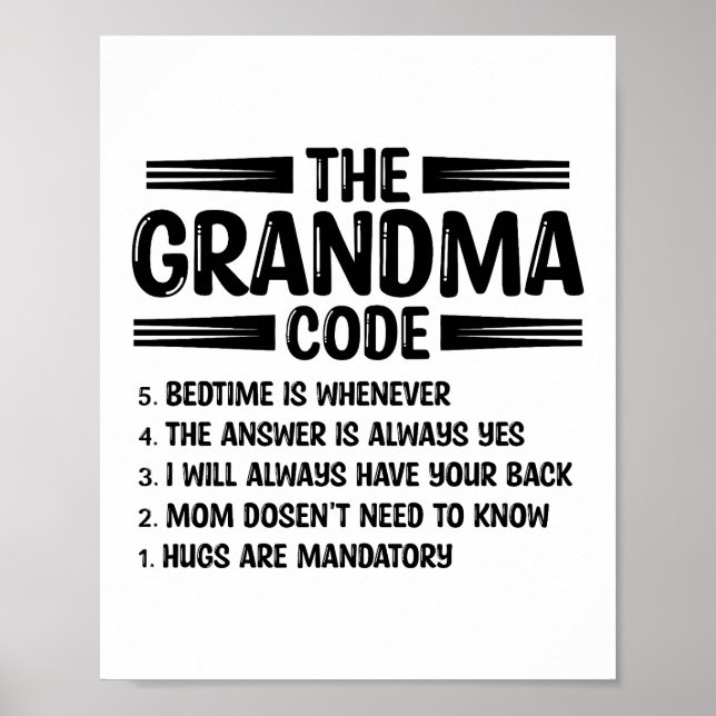 Der Oma-Code Lustige Großmutter Poster (Vorne)