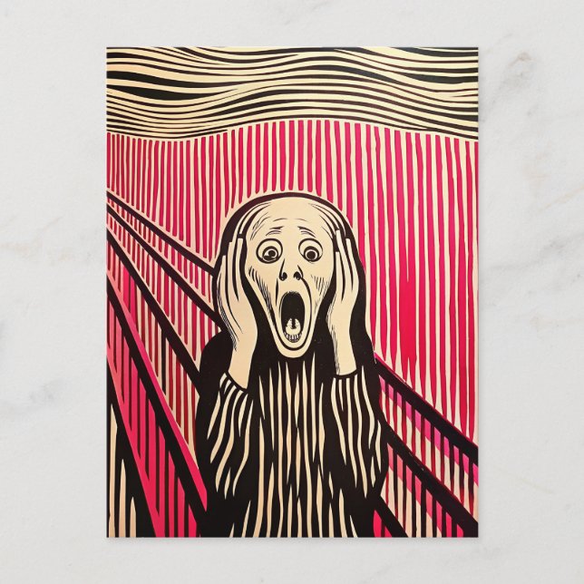Der optische Täuschungsstil von Scream MUNCH BAUHA Postkarte (Vorderseite)