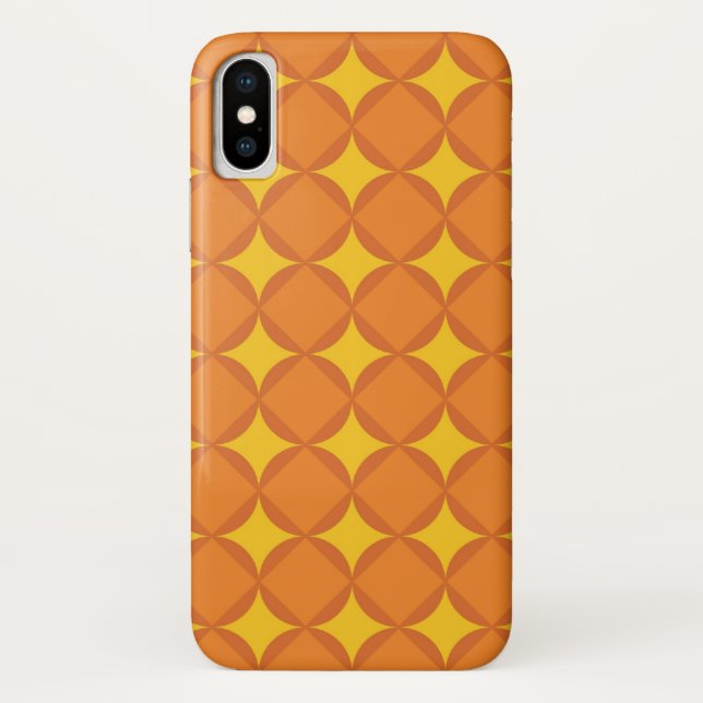 Der Orange 70er Jahre-Stilkreis Case-Mate iPhone Hülle (Rückseite)