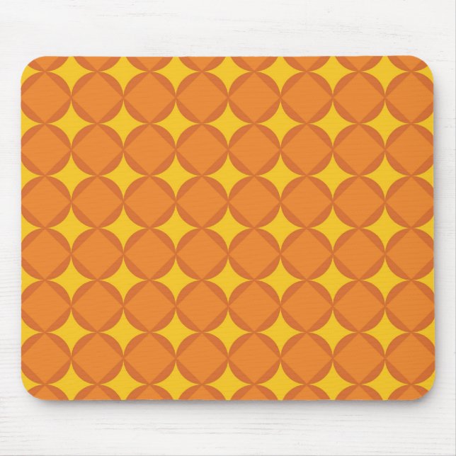 Der Orange 70er Jahre-Stilkreis Mousepad (Vorne)