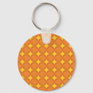 Der Orange 70er Jahre Styling-Kreis Schlüsselanhänger