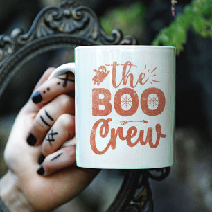 Der Orange-Glitzer der Boo-Crew Personalisiert Zweifarbige Tasse