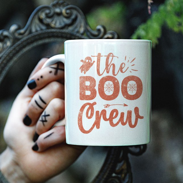 Der Orange-Glitzer der Boo-Crew Personalisiert Zweifarbige Tasse (Von Creator hochgeladen)