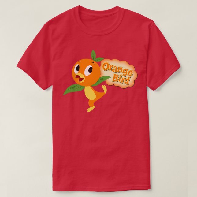 Der orangefarbene Vogel T-Shirt (Design vorne)
