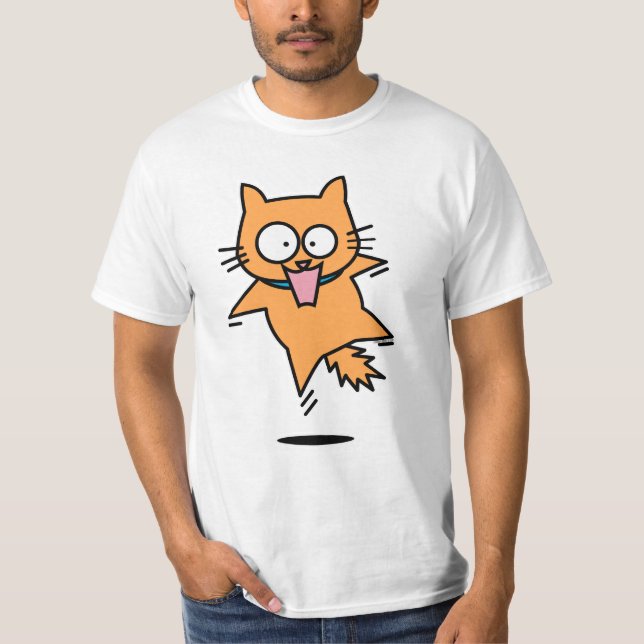 Der Orangensprung der beängstigenden Katze überras T-Shirt (Vorderseite)