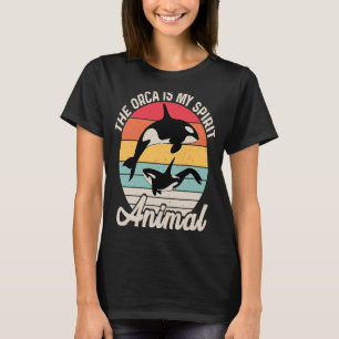 Der Orca Ist Mein Geist Tier Retro Vintage Orca Wh T-Shirt