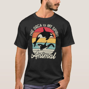 Der Orca Ist Mein Geist Tier Retro Vintage Orca Wh T-Shirt