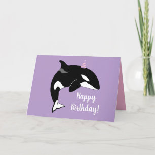 Der Orca Killer Whale zum Geburtstag  Dankeskarte