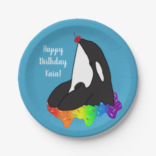 Der Orca Killer Whale zum Geburtstag Pappteller